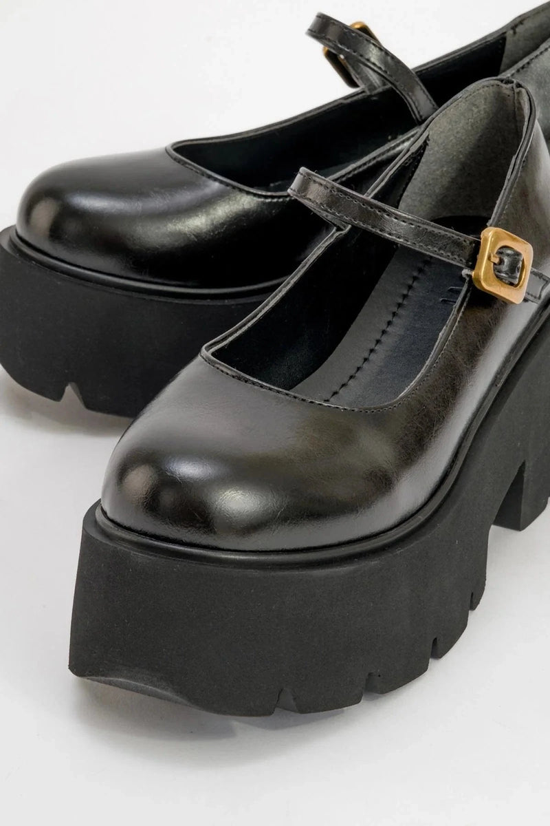 Prologue Shoes Linley Black Platform Loafer (Women)