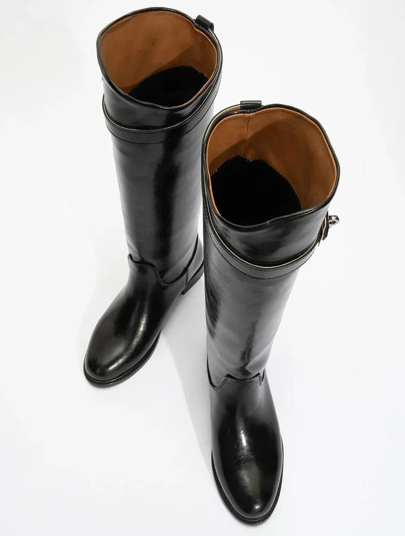 Prologue Shoes Yoko Black Riding Boot (Women)