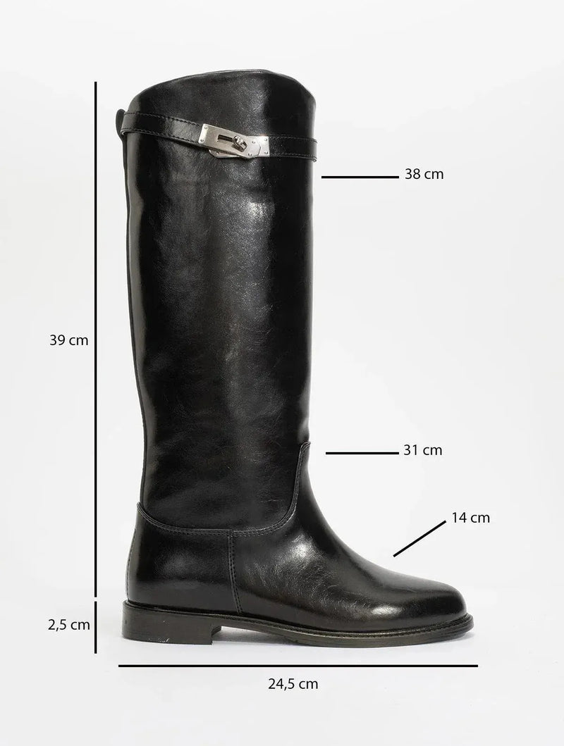 Prologue Shoes Yoko Black Riding Boot (Women)