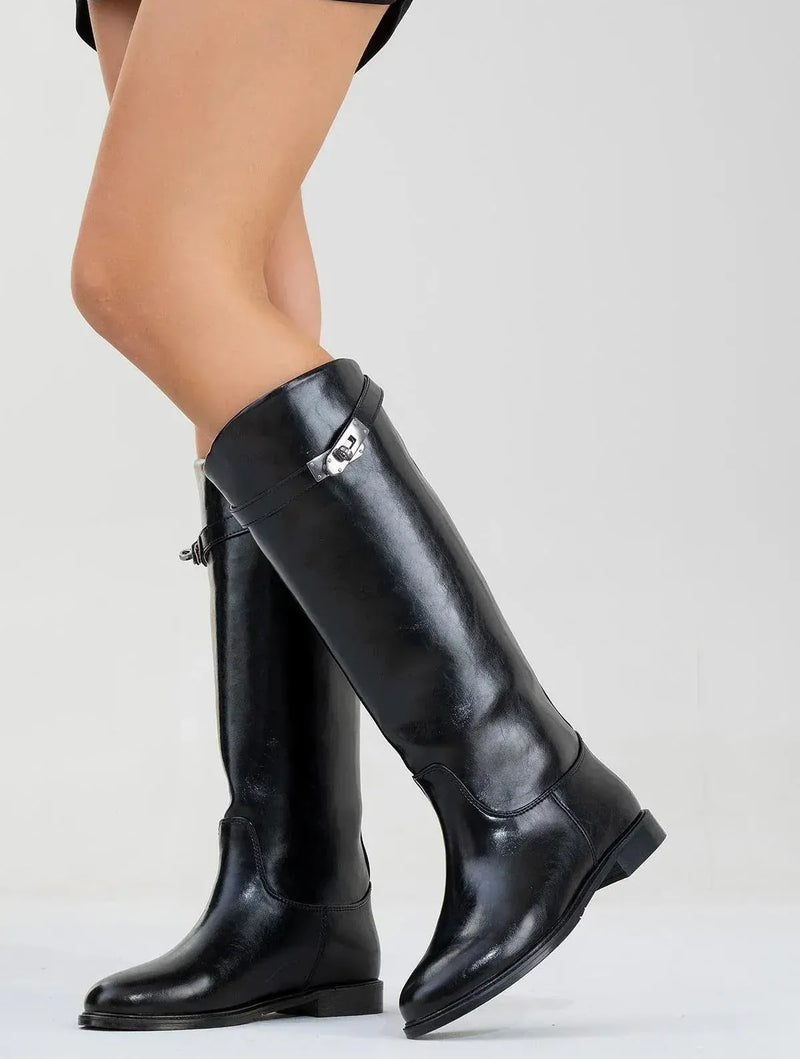 Prologue Shoes Yoko Black Riding Boot (Women)