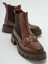 Immaculate Vegan - Prologue Shoes Vesper Cognac Brown Buckled Chelsea Boot (Women)