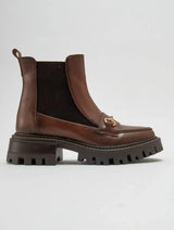 Immaculate Vegan - Prologue Shoes Vesper Cognac Brown Buckled Chelsea Boot (Women)