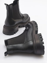 Immaculate Vegan - Prologue Shoes Vesper Black Buckled Chelsea Boot (Women)