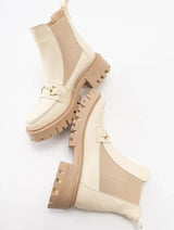 Immaculate Vegan - Prologue Shoes Vesper Beige Buckled Chelsea Boot (Women)