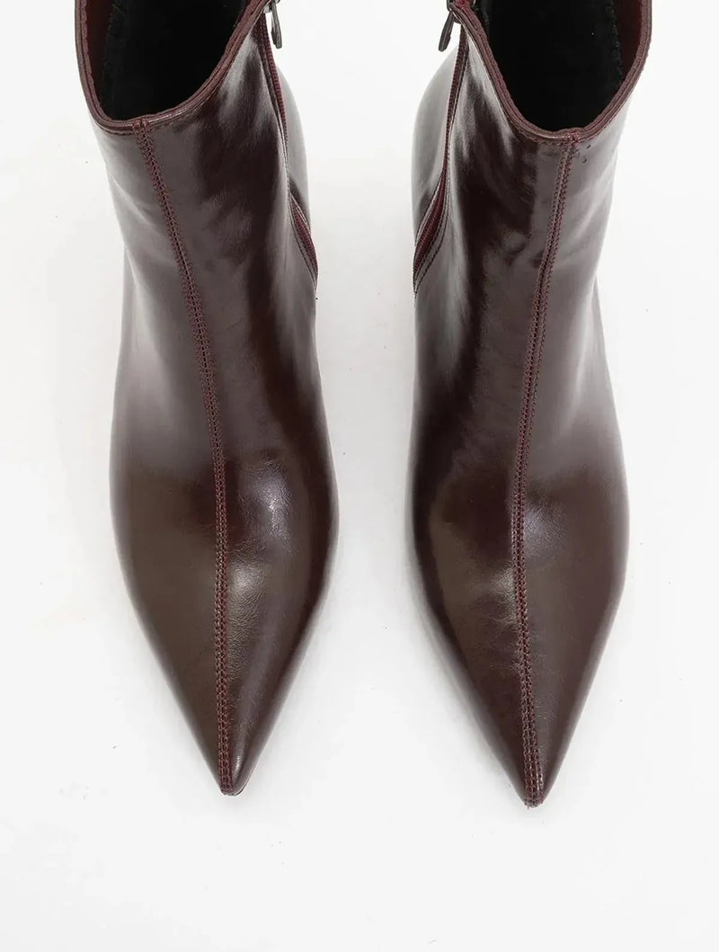 Prologue Shoes Noya Burgundy Cilt Stiletto Boot (Women)