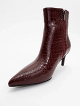 Immaculate Vegan - Prologue Shoes Noya Burgundy Pattern Stiletto Boot (Women)