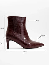 Immaculate Vegan - Prologue Shoes Noya Burgundy Pattern Stiletto Boot (Women)