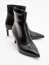 Immaculate Vegan - Prologue Shoes Noya Black Pattern Stiletto Boot (Women)