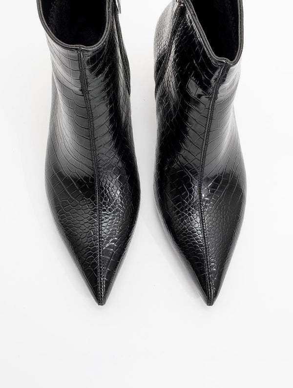 Prologue Shoes Noya Black Pattern Stiletto Boot (Women)