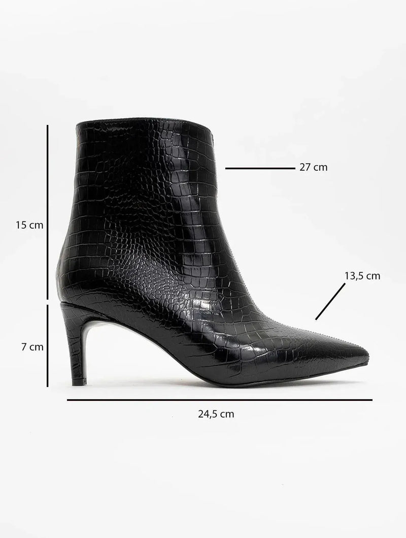 Prologue Shoes Noya Black Pattern Stiletto Boot (Women)