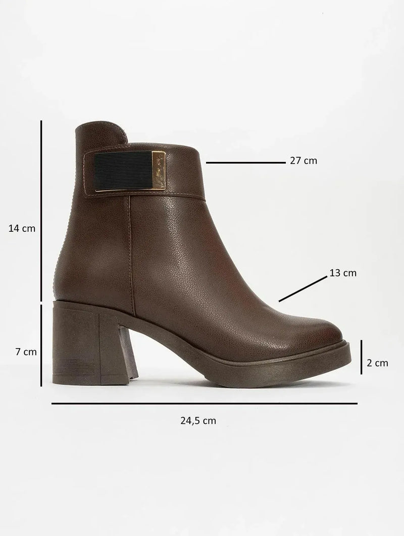 Prologue Shoes Rashe - Brown Buckled Block Heel Boot (Women)