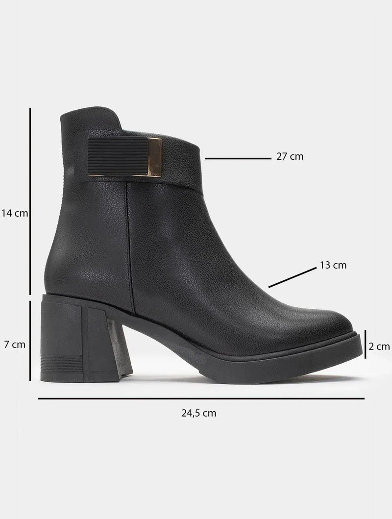 Prologue Shoes Rashe - Black Buckled Block Heel Boot (Women)