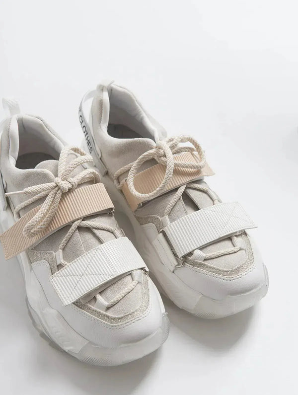 Prologue Shoes Lulen - White Glitter-Logo Velcro Sport Sneaker (Women)