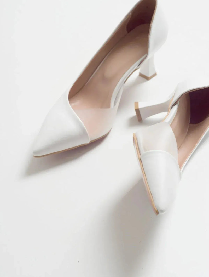 Prologue Shoes Vera White Pointed Toe Pump (Women)