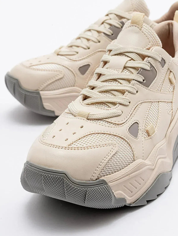 Prologue Shoes Lecce - Ecru-Grey Sneaker (Women)