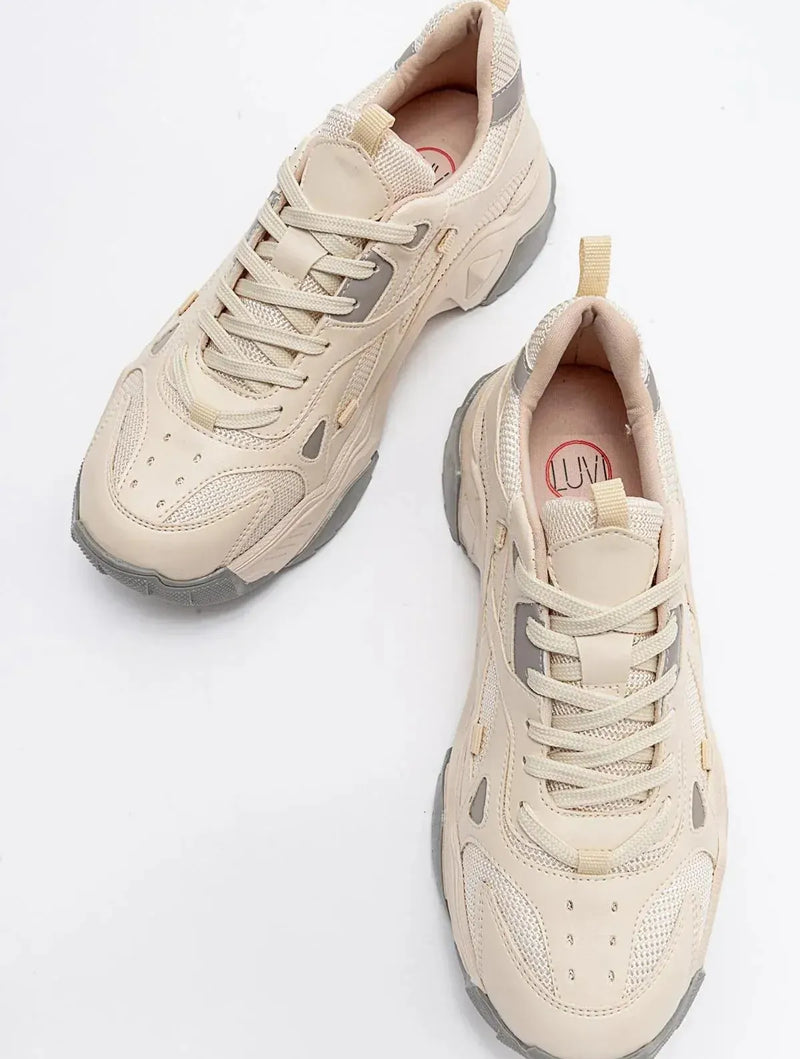 Prologue Shoes Lecce - Ecru-Grey Sneaker (Women)