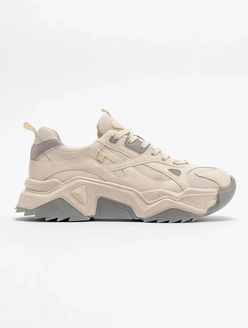 Prologue Shoes Lecce - Ecru-Grey Sneaker (Women)