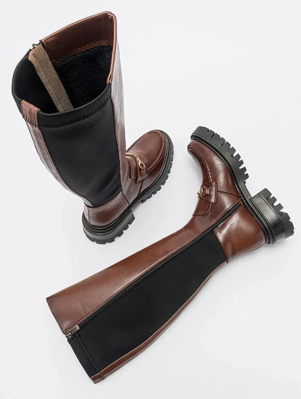 Prologue Shoes Chapel - Cognac Buckle Stretch Boot (Women)