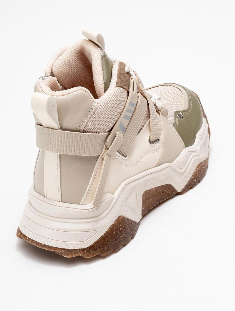 Prologue Shoes Seraphine - Beige Green Zip Lace-Up Sport Boot (Women)