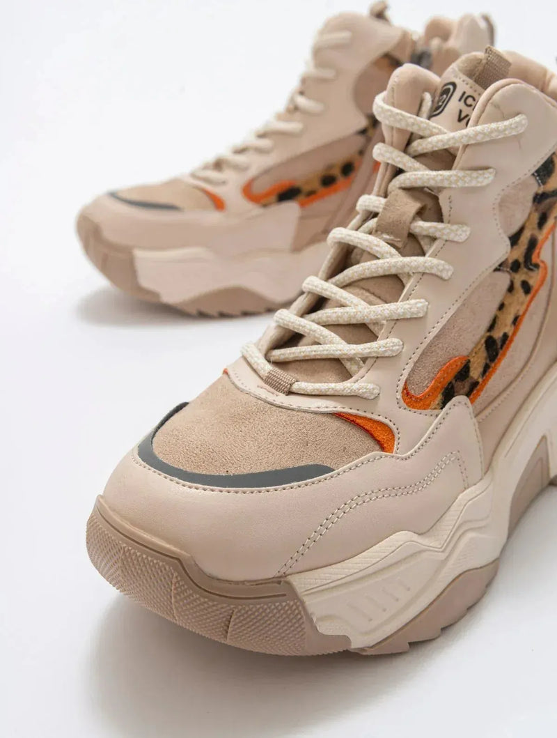 Prologue Shoes Olivia - Beige Patterned Sport Boot (Women)