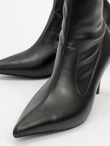 Immaculate Vegan - Prologue Shoes Thalin - Black Pointed Toe Side-Zip Stiletto Heel Boot (Women)