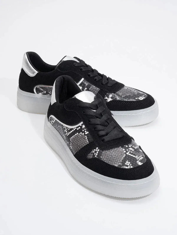 Prologue Shoes Montero - Black Patterned Sneaker (Women)