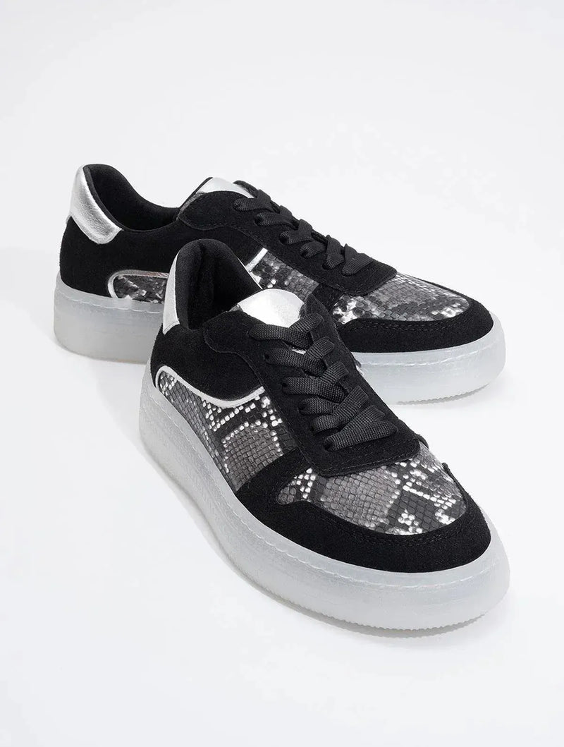 Prologue Shoes Montero - Black Patterned Sneaker (Women)