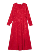 Immaculate Vegan - Albaray Red Jacquard Satin Midi Dress