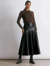 Immaculate Vegan - Albaray Faux Leather Basque Skirt