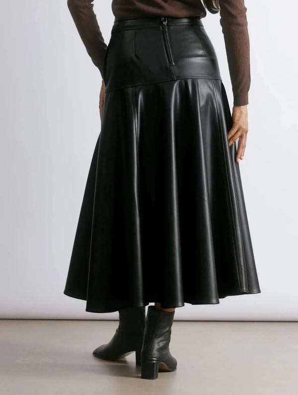 Albaray Faux Leather Basque Skirt