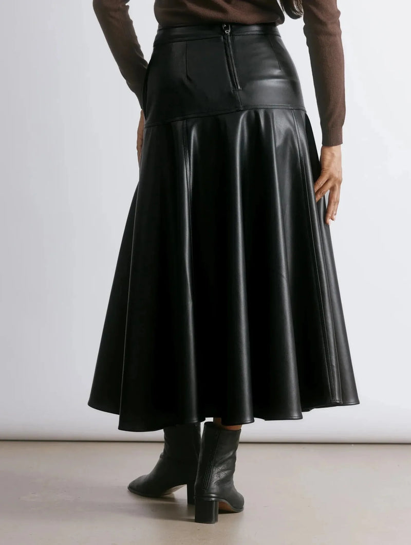 Albaray Faux Leather Basque Skirt