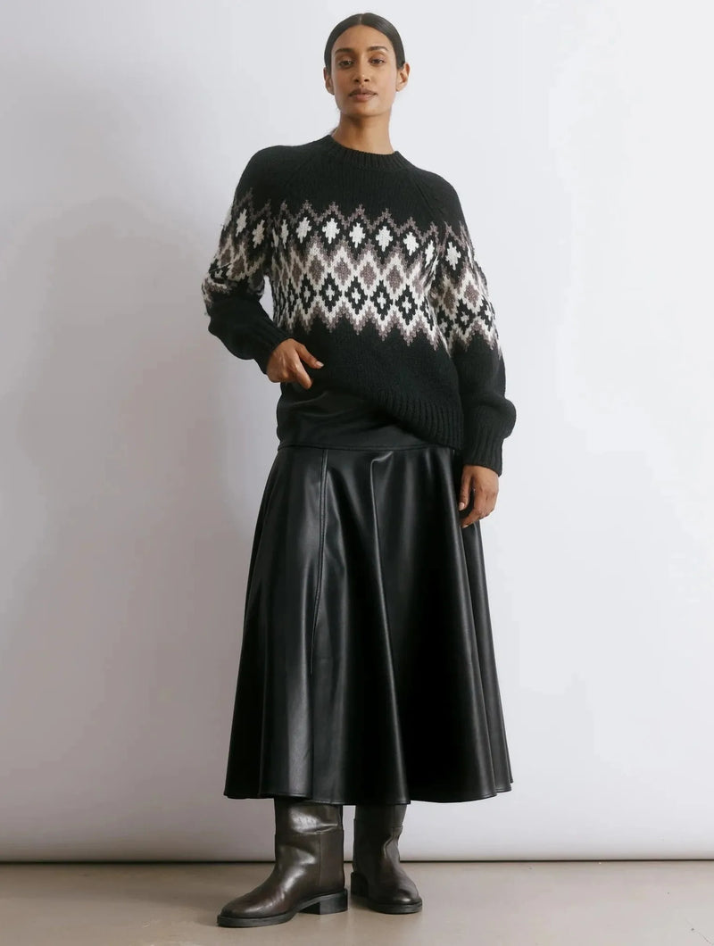 Albaray Faux Leather Basque Skirt