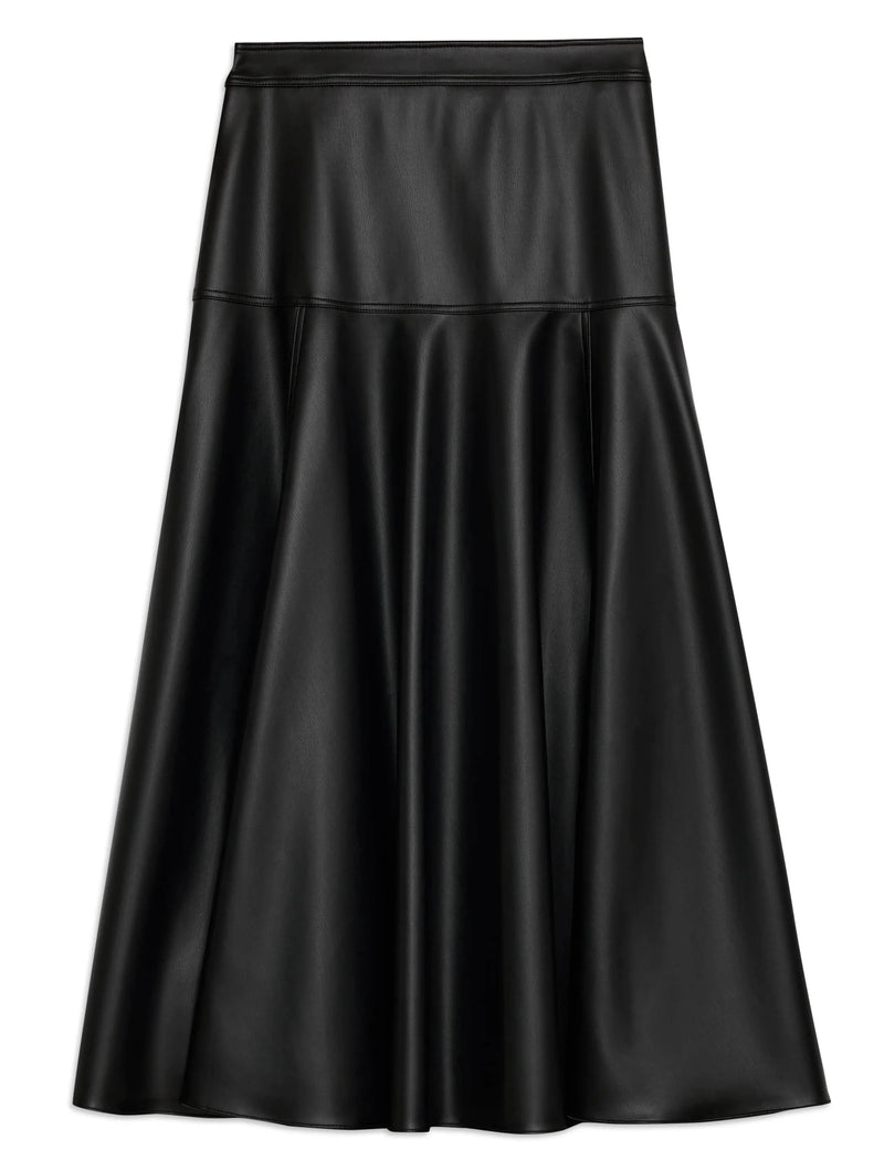Albaray Faux Leather Basque Skirt