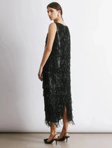 Immaculate Vegan - Albaray Sequin Fringe Column Dress