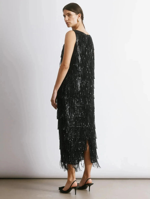 Albaray Sequin Fringe Column Dress