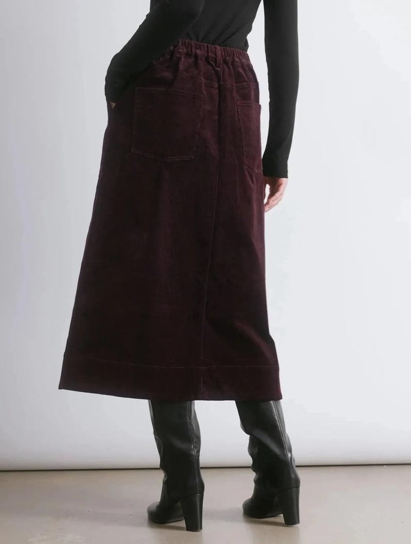 Albaray Burgundy Cord A Line Skirt