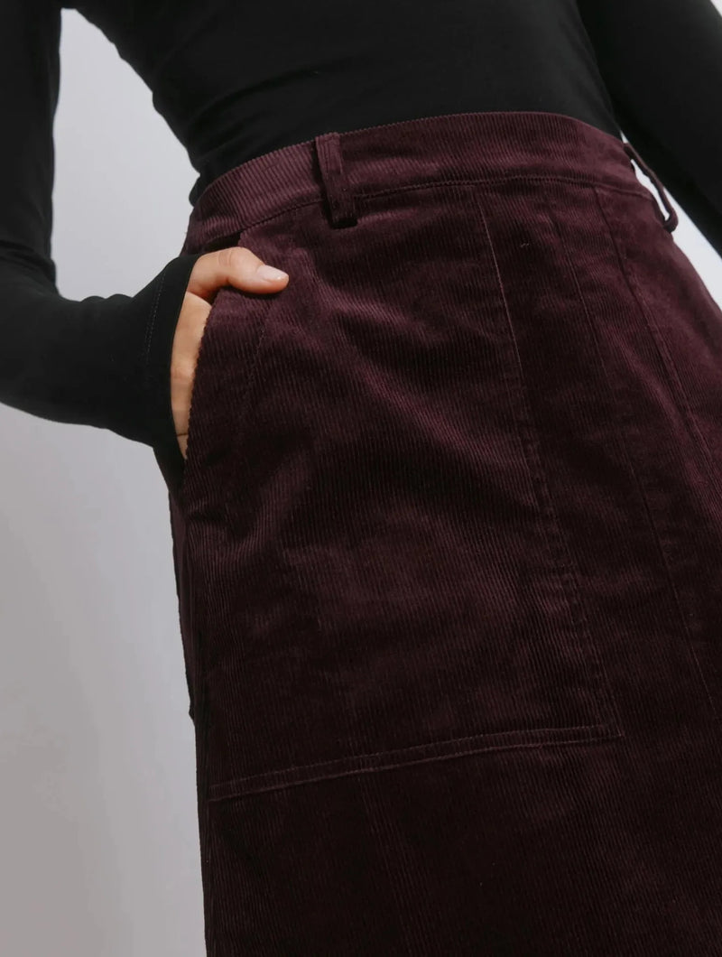 Albaray Burgundy Cord A Line Skirt