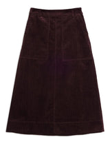 Immaculate Vegan - Albaray Burgundy Cord A Line Skirt