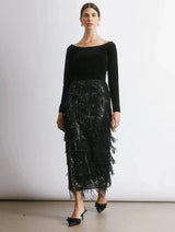 Immaculate Vegan - Albaray Sequin Fringe Pencil Skirt