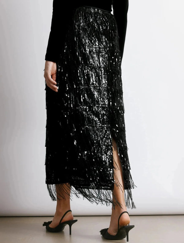 Albaray Sequin Fringe Pencil Skirt