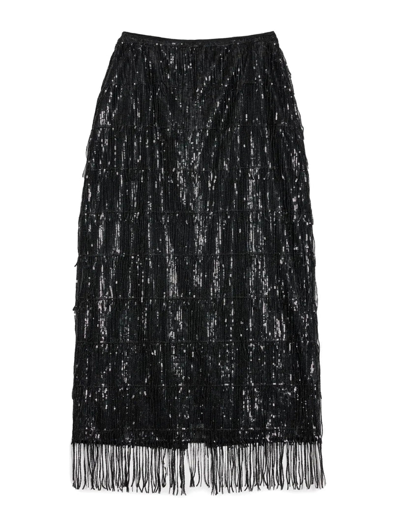 Albaray Sequin Fringe Pencil Skirt