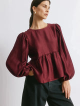 Immaculate Vegan - Albaray Burgundy Crinkle Satin Top