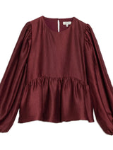 Immaculate Vegan - Albaray Burgundy Crinkle Satin Top
