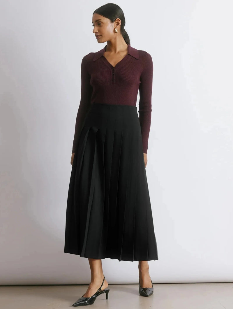 Albaray Black Pleated Skirt