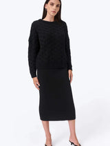 Immaculate Vegan - Mila.Vert Knitted straight skirt Black / XS