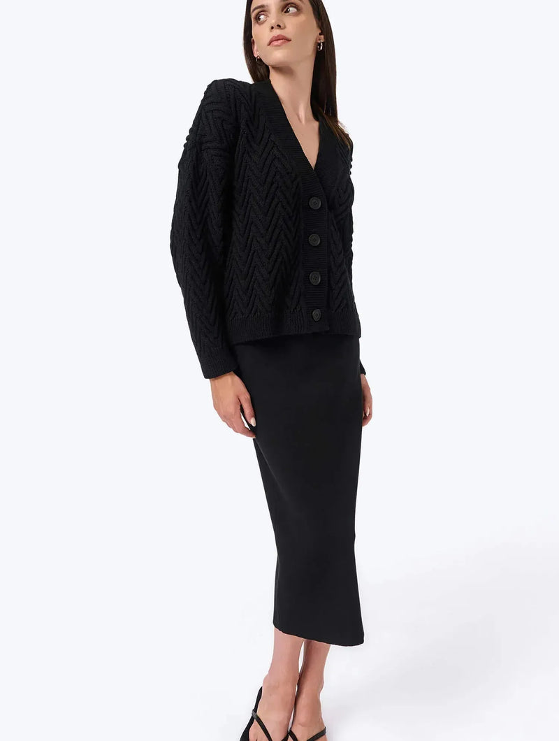 Mila.Vert Knitted straight skirt