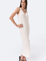 Immaculate Vegan - Mila.Vert Knitted ribbed V-neck dress