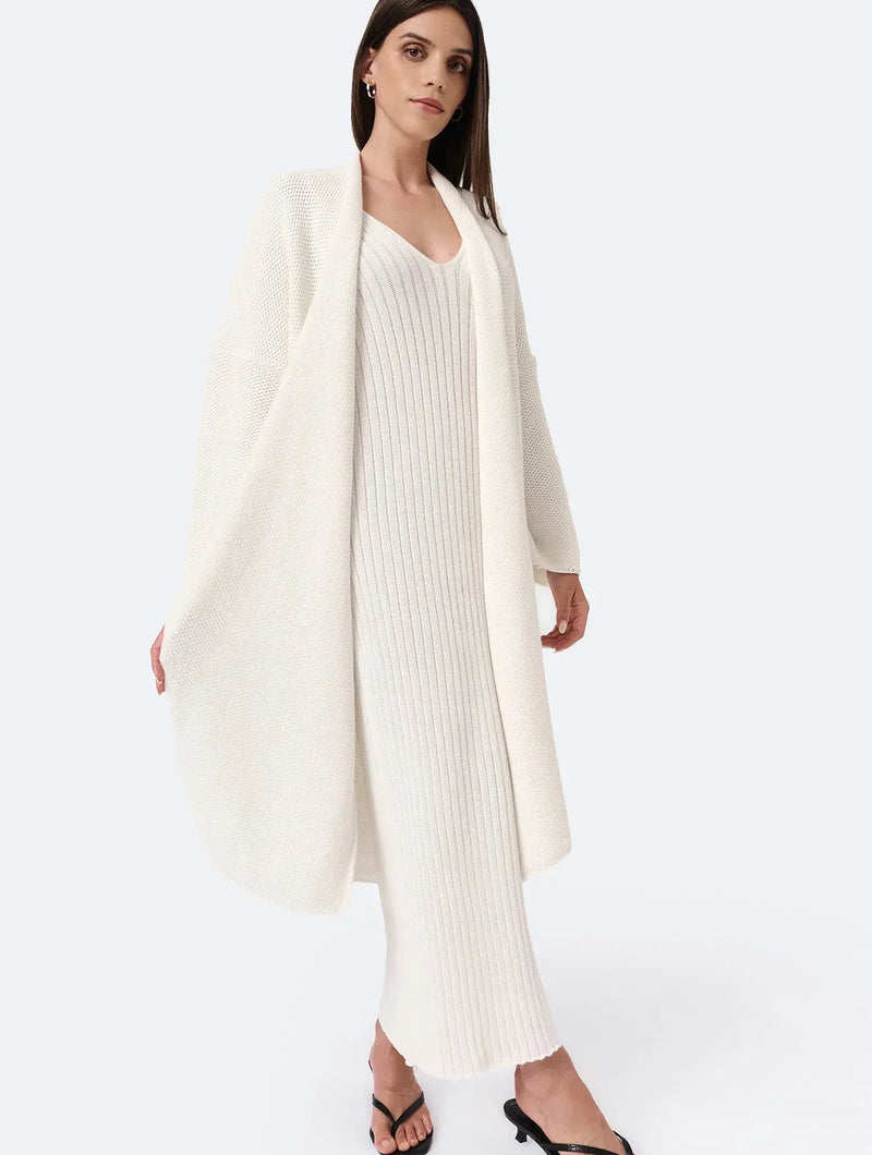 Mila.Vert Knitted ribbed V-neck dress