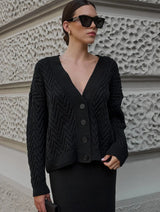 Immaculate Vegan - Mila.Vert Knitted herringbone line cardigan