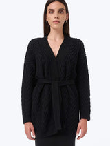 Immaculate Vegan - Mila.Vert Knitted long herringbone line cardigan